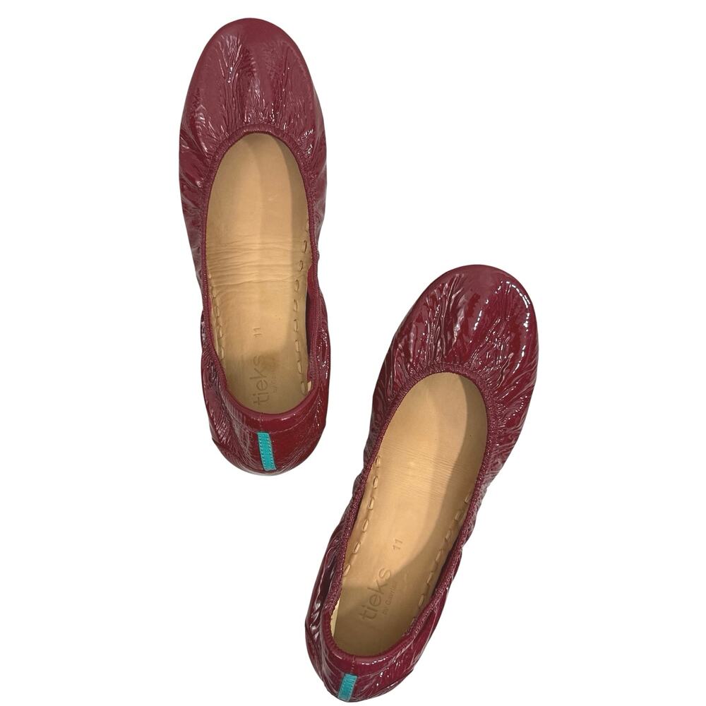 Tieks Ruby Red Patent Leather Ballet Flats Women’s Sz 11 Foldable Designer Shoes